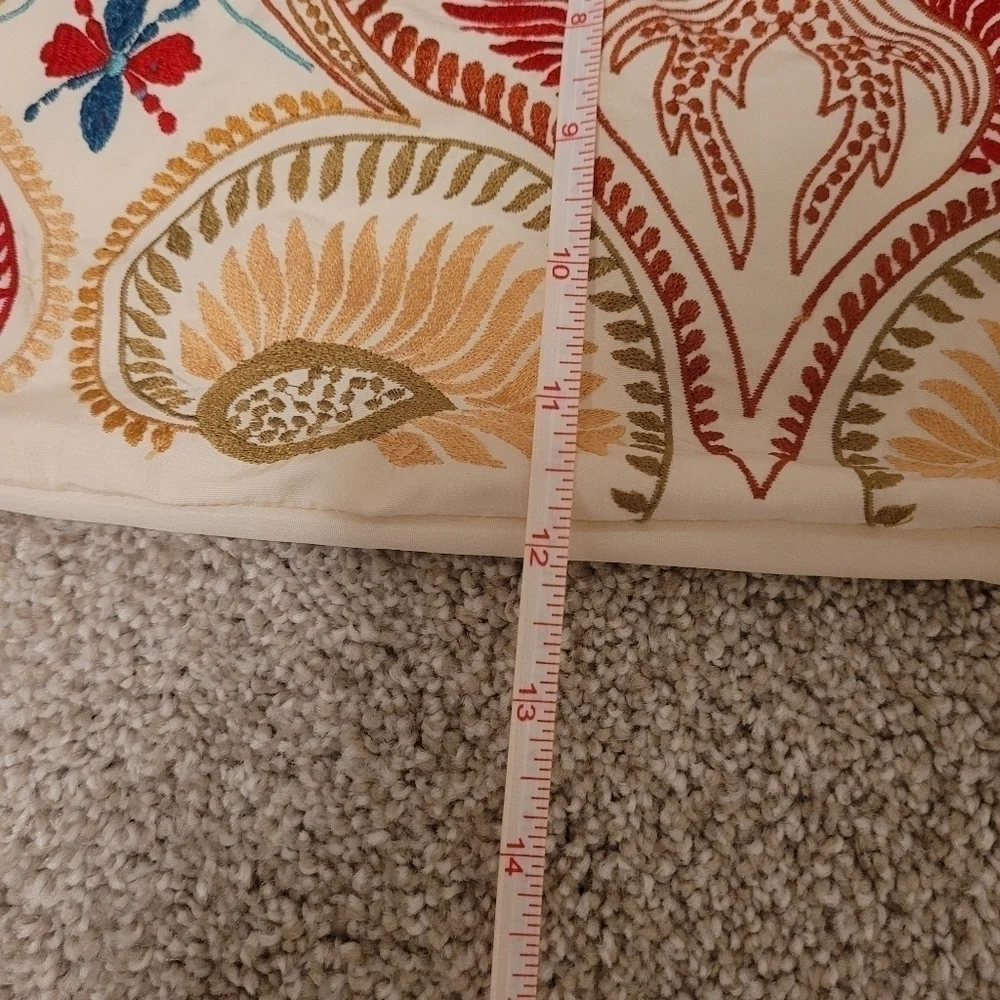 Pier 1 Coloful Embroidered Pillow Case